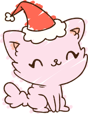 Bir insan tarafından çizilen Noel Kedisi Tebeşiri