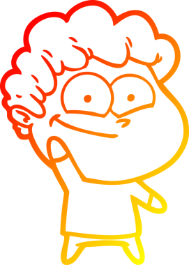 Bir insan tarafından çizilmiş mutlu bir adamın çizgi çizimi.