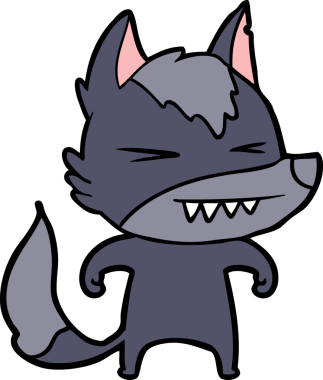 Bir insan tarafından çizilmiş kızgın kurt çizgi filmi.