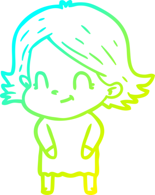 Bir insan tarafından çizilmiş soğuk gradyan çizgi çizimi.