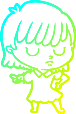 Bir insan tarafından çizilmiş bir karikatür kadın çizimi.