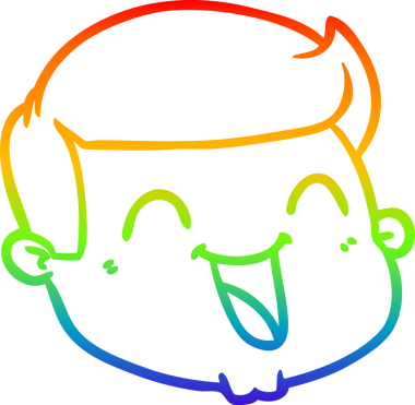 gökkuşağı gradyan çizimi mutlu bir çizgi erkek yüzü bir insan tarafından çizilmiş