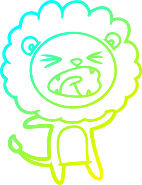 Bir insan tarafından çizilmiş karikatür aslanı çizimi.