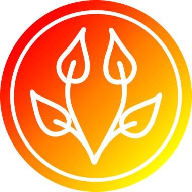 Bir insan tarafından çizilmiş doğal yaprak dairesel simgesi.