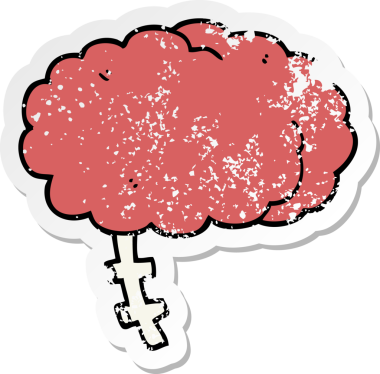 Bir insan tarafından çizilmiş karikatür beyninin sıkıntılı çıkartması.