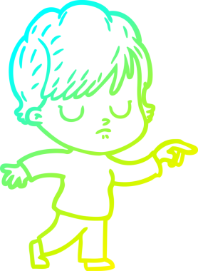 Bir insan tarafından çizilmiş bir karikatür kadın çizimi.