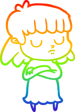 gökkuşağı gradyan çizgi çizimi bir insan tarafından çizilmiş ilgisiz bir kadın