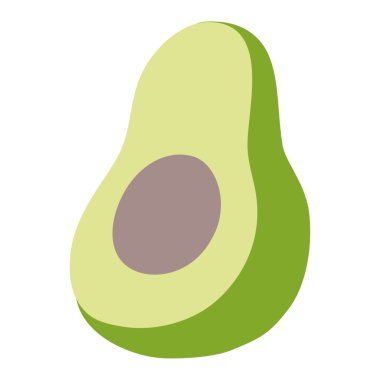 Avokado bir insan tarafından çizilmiş.