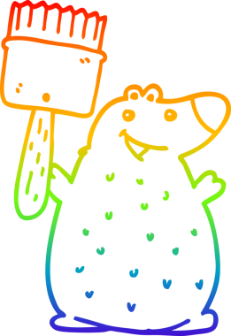 gökkuşağı gradyan çizgi çizimi bir insan tarafından çizilmiş boya fırçası ile bir çizgi ayı