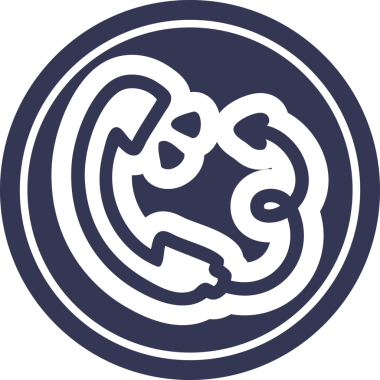 Bir insan tarafından çizilmiş, şeytan kuyruklu yuvarlak simgeli telefon ahizesi.