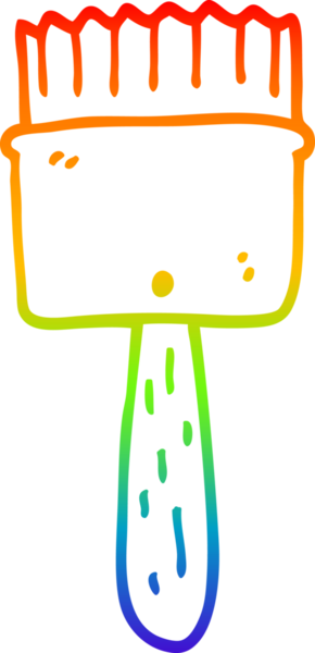 Bir insan tarafından çizilmiş bir karikatür boya fırçasının çizimi