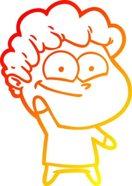 Bir insan tarafından çizilmiş mutlu bir adamın çizgi çizimi.