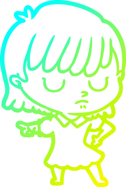 Bir insan tarafından çizilmiş bir karikatür kadın çizimi.