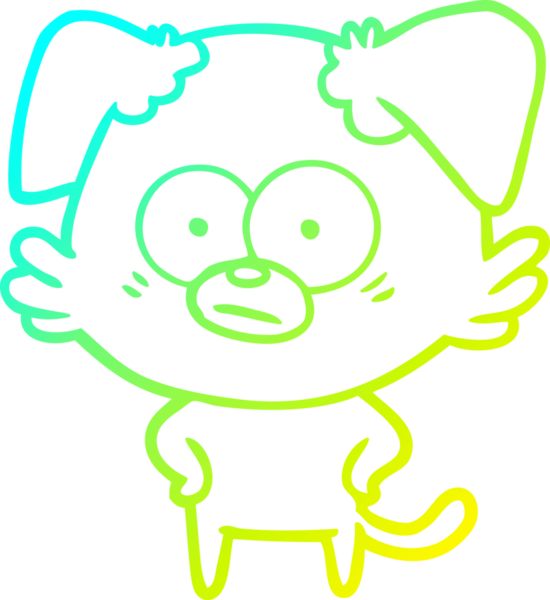 Bir insan tarafından çizilmiş bir köpek çizgi filminin soğuk gradyanı.