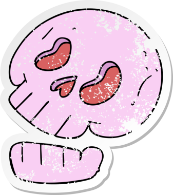 Bir insan tarafından çizilmiş garip bir el karikatürü kafatası.