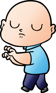 bir insan tarafından çizilmiş kel bir adam.