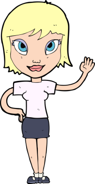 Bir insan tarafından çizilmiş karikatür kadın.