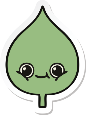 Bir insan tarafından çizilmiş sevimli bir çizgi film yaprağının çıkartması.