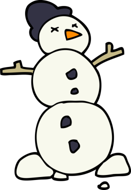 Bir insan tarafından çizilmiş geleneksel kardan adam çizimi.