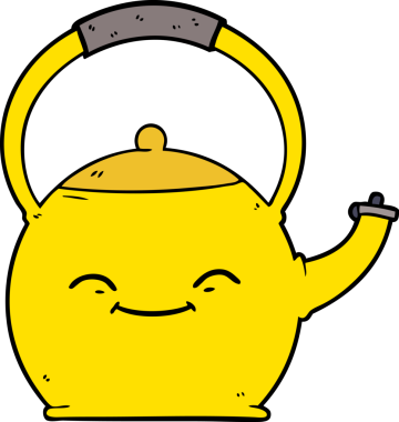 Bir insan tarafından çizilmiş bir çaydanlık.