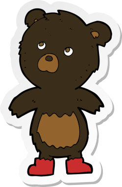 Bir insan tarafından çizilmiş şirin küçük bir ayının çıkartması.