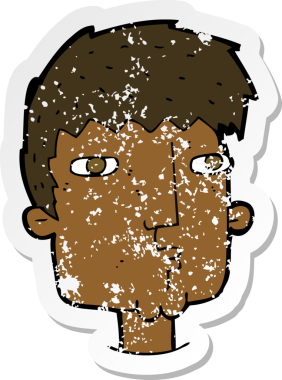 Bir insan tarafından çizilmiş garip bir çizgi filmin gerilimli çıkartması.