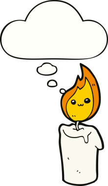 Bir insan tarafından çizilmiş düşünce balonu olan çizgi film karakteri.