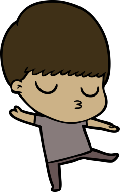 Bir insan tarafından çizilmiş sakin çocuk çizgi filmi.