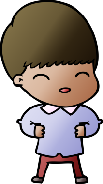 Bir insan tarafından çizilmiş mutlu çizgi film çocuğu.