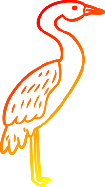 Bir insan tarafından çizilmiş bir çizgi film leyleğinin sıcak gradyan çizimi