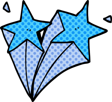 Bir insan tarafından çizilmiş karalama yıldızları.