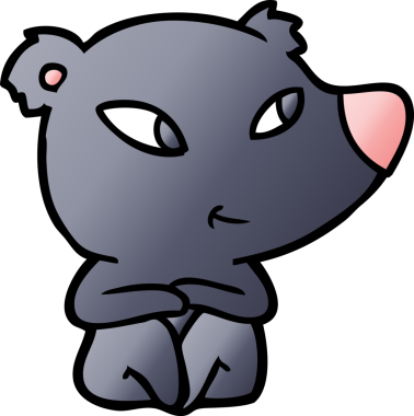 Bir insan tarafından çizilmiş sevimli çizgi film ayısı.