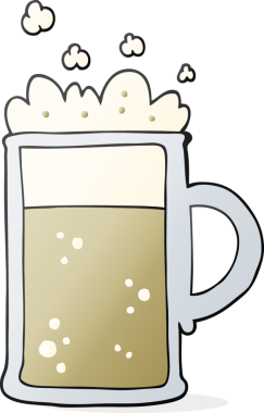 Bir insan tarafından çizilmiş bira karikatürü.