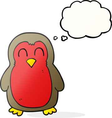 Bir insan tarafından çizilmiş serbest çizim balon karikatür noel robini.