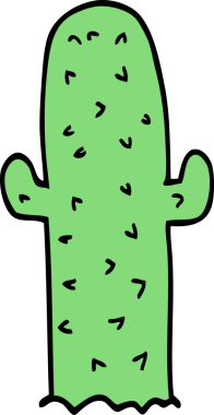 bir insan tarafından çizilmiş karikatür kaktüsü