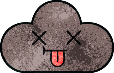 Bir insan tarafından çizilmiş fırtına bulutunun retro grunge deseni.