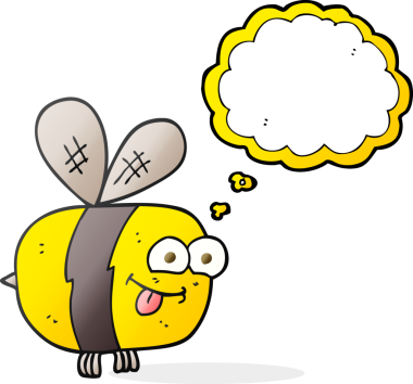 Bir insan tarafından çizilmiş serbest çizim balon karikatür arısı.