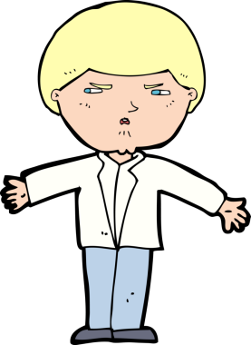 Bir insan tarafından çizilmiş rahatsız bir adam.