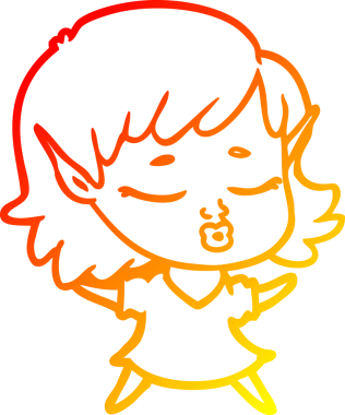 Bir insan tarafından çizilmiş güzel bir elf kızı çizimi.