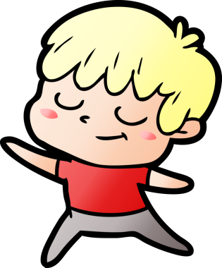 Bir insan tarafından çizilmiş mutlu çocuk çizgi filmi.