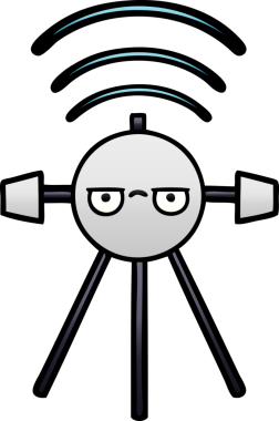 Bir insan tarafından çizilmiş bir uydunun eğimli gölgeli karikatürü