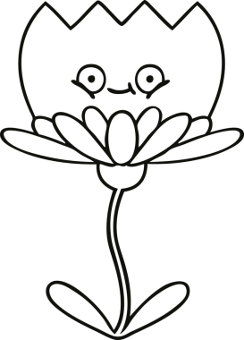 Bir insan tarafından çizilmiş bir çiçeğin çizgi çizimi