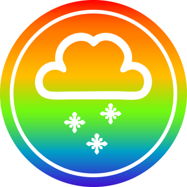 Kar bulutu dairesel simgesi gökkuşağı gradyan bir insan tarafından çizilmiş