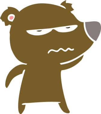 kızgın ayı düz renkli çizgi film bir insan tarafından çizildi.