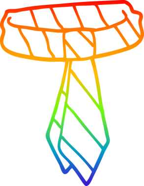 gökkuşağı gradyan çizgisi bir insan tarafından çizilmiş bir ofis kravatının çizimi