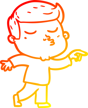 Bir insan tarafından çizilen çizgi film modelinin sıcak çizgi çizimi.