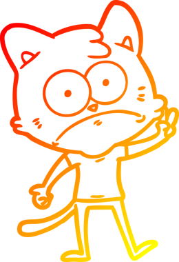 Bir insan tarafından çizilen çizgi film karakterinin sıcak gradyan çizimi