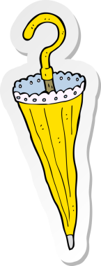 Bir insan tarafından çizilmiş bir şemsiye çıkartması.