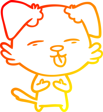 İnsan tarafından çizilmiş bir çizgi film köpeğinin sıcak çizgi çizimi.