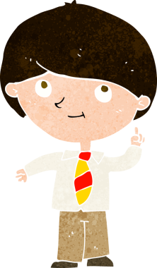 Bir insan tarafından çizilmiş bir fikri olan çizgi film çocuğu.